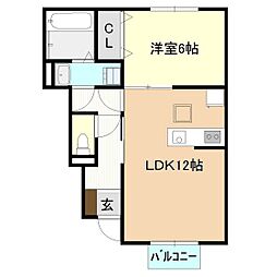 サンモール 1LDKの間取図画像