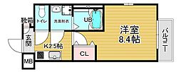 大阪市福島区海老江2丁目マンション 1Kの間取図画像