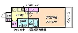 ラ・ティーダ塚本 1Kの間取図画像