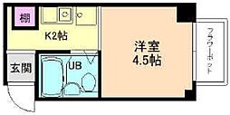 シティプラザ梅香 ワンルームの間取図画像