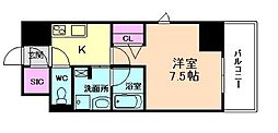 Osaka Metro谷町線 天神橋筋六丁目駅 徒歩12分の賃貸マンション 7階1Kの間取り