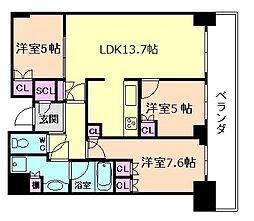 グランドメゾン新梅田タワーザクラブレジデンス 3LDKの間取図画像