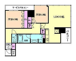 グランドメゾン新梅田タワー 2LDKの間取図画像