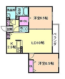 シャーメゾンNOA1 2LDKの間取図画像