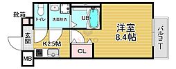 大阪市福島区海老江2丁目マンション 1Kの間取図画像