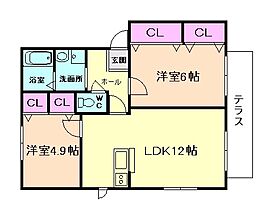 アルフォンス・宮山　B棟 102 ｜ 大阪府豊中市宮山町4丁目（賃貸アパート2LDK・1階・53.25㎡） その2