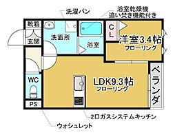 Agre石橋 1階1LDKの間取り