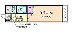 デュンケル・ブラウ 1Kの間取図画像