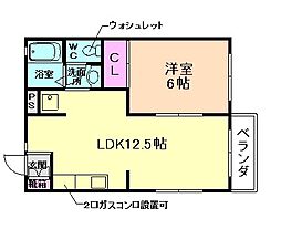 セイワハイツ 1LDKの間取図画像