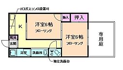 ナカムラニューハイツ 2Kの間取図画像