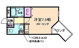 第7プロビナンス村橋 ワンルームの間取図画像