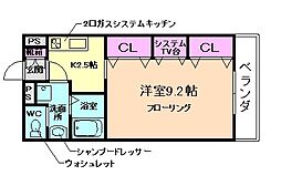 GrandEclat池田住吉 1Kの間取図画像