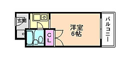 プレアール天神 1Kの間取図画像