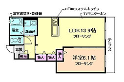 グラッセ井口堂 1LDKの間取図画像