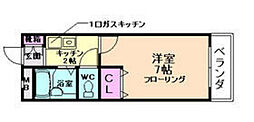 エスポワール 1Kの間取図画像