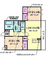 桜楓館 2LDKの間取図画像