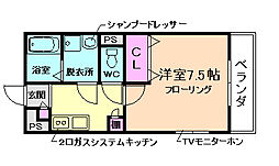 ケーティアイレジデンス蛍池 1Kの間取図画像