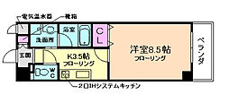 清風荘・萬 1Kの間取図画像