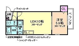 メルクマール石橋 1LDKの間取図画像