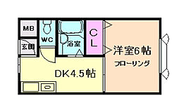 ハイツ岸本 1Kの間取図画像