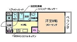 Seldom蛍池 1Kの間取図画像