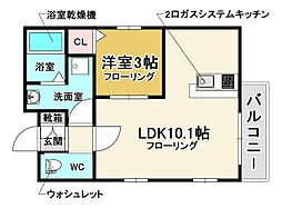 ルッソ豊中蛍池 1LDKの間取図画像