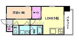 Osaka Metro御堂筋線 東三国駅 徒歩8分の賃貸マンション 6階1DKの間取り
