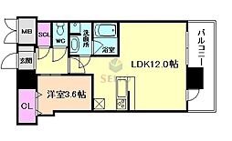 阪急京都本線 十三駅 徒歩5分の賃貸マンション 15階1LDKの間取り