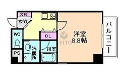 JR東海道・山陽本線 塚本駅 徒歩10分の賃貸マンション 7階1Kの間取り