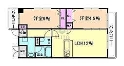 ホープハウス2 2LDKの間取図画像