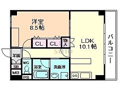 ガーデンレジデンス田川 1LDKの間取図画像
