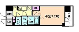 スプランディッド十三本町 1Kの間取図画像