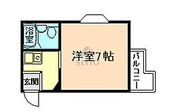 パシフィック北野 1Kの間取図画像