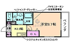 メゾンブランシュ 1Kの間取図画像