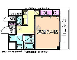 DolceVita1 1Kの間取図画像