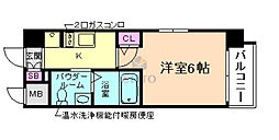 エスリード新大阪SOUTH 1Kの間取図画像