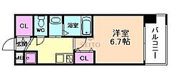 Luxe三国駅前 1Kの間取図画像