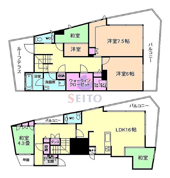 Shinkou House Hotarugaike ｜大阪府豊中市螢池中町4丁目(賃貸マンション4SLDK・6階・163.25㎡)の写真 その2