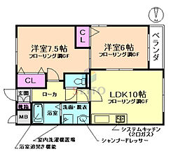 アルカサール26 2LDKの間取図画像