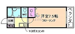 パークピア豊中本町 1Kの間取図画像