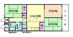 メゾン二本松 3LDKの間取図画像