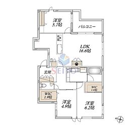 (仮称)豊中市本町3丁目ヘーベルメゾン 3LDKの間取図画像