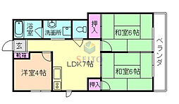 サン・ハイツ治 3DKの間取図画像
