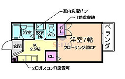 グリーンハイツ柴原 1Kの間取図画像