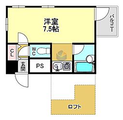 サンライズファースト ワンルームの間取図画像
