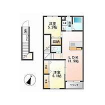 ｕｎ ｊｏｕｒ C（アンジュールシー）  ｜ 茨城県つくば市学園の森3丁目（賃貸アパート2LDK・2階・57.25㎡） その2