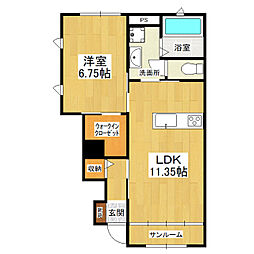 つくばエクスプレス つくば駅 バス44分 筑波交流センター下車 徒歩10分の賃貸アパート 1階1LDKの間取り