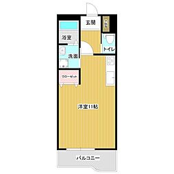 つくばエクスプレス つくば駅 バス20分 テクノパーク桜下車 徒歩3分の賃貸マンション 5階ワンルームの間取り