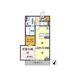 アルデア 3階1LDKの間取り