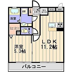エスポワール 2階1LDKの間取り